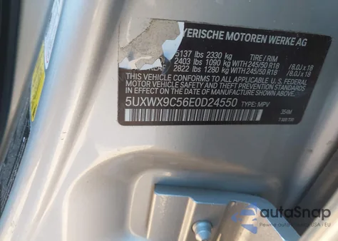 2014 BMW X3 xDrive28I z USA, uszkodzony, nr VIN 5UXWX9C56E0D24550